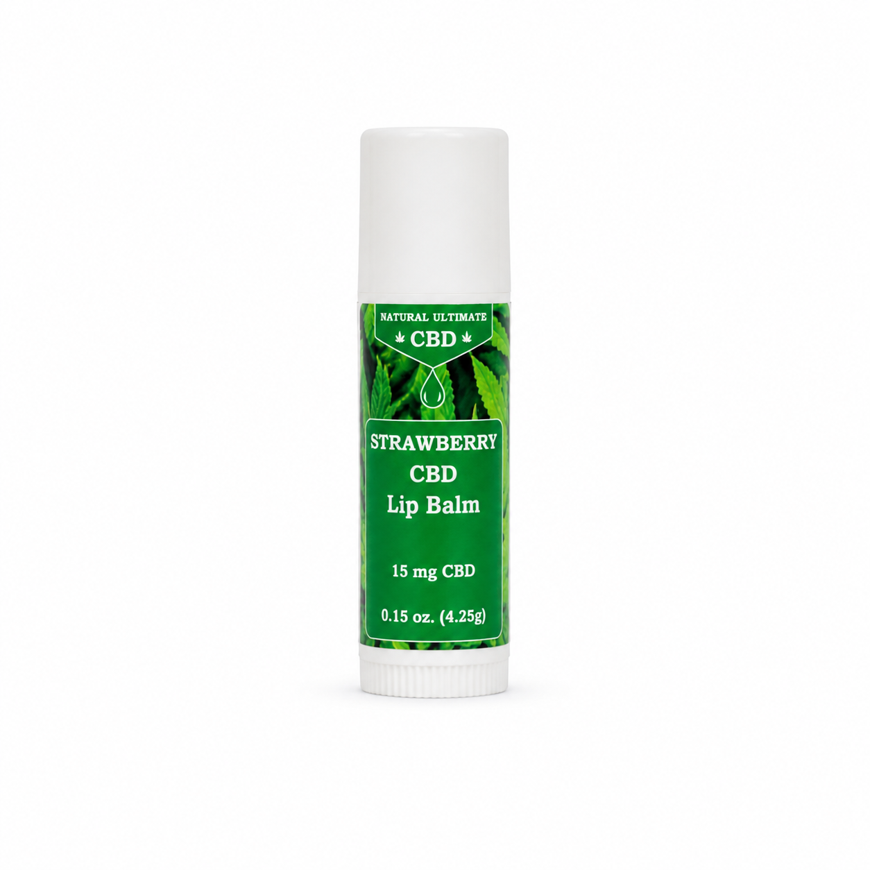 Natural Ultimate CBD Strawberry Lip Balm product image on white background