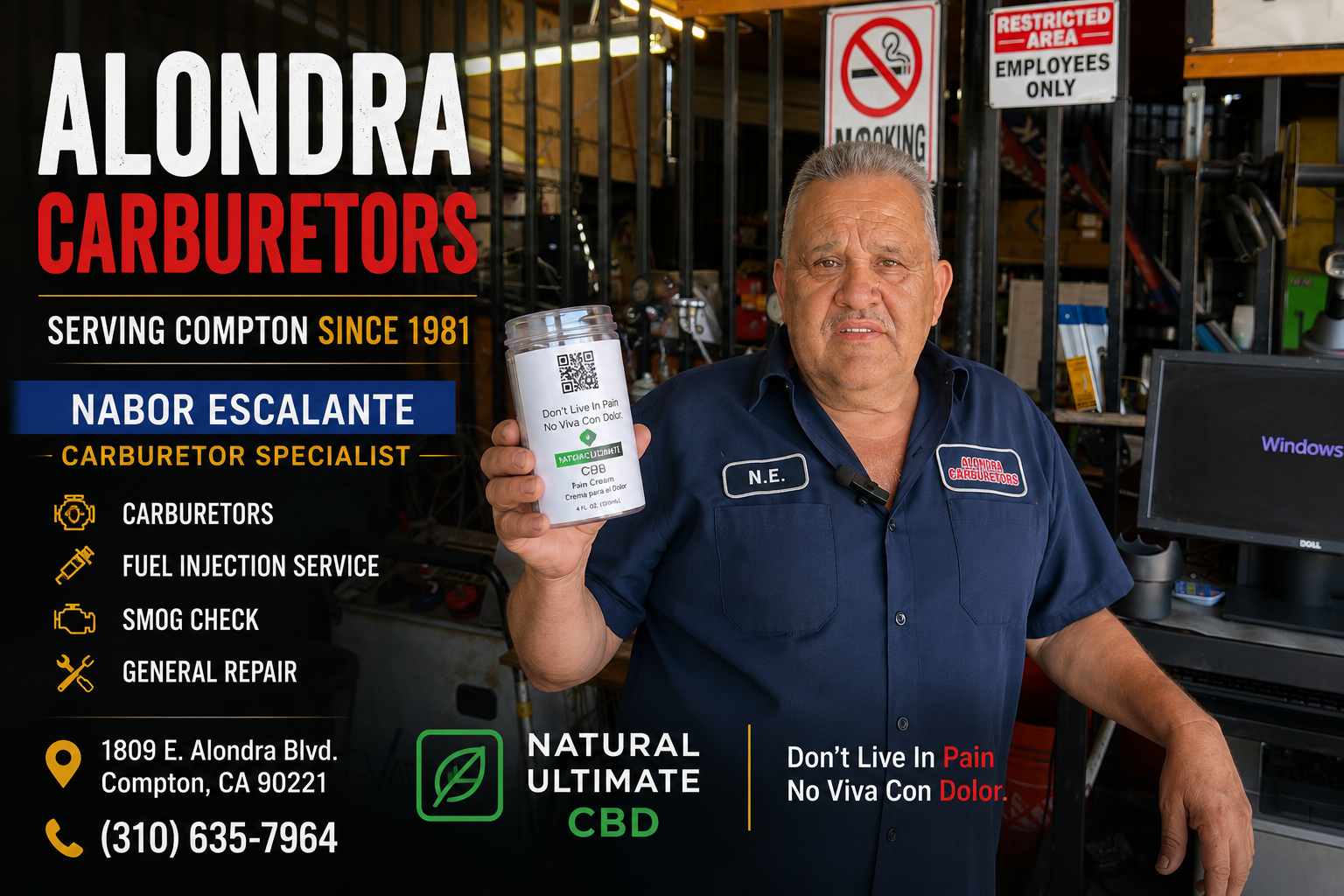 Nabor Escalante, carburetor specialist at Alondra Carburetors in Compton, California.