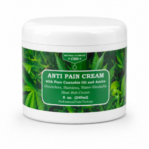 Natural Ultimate CBD Anti Pain Cream 8 oz topical CBD cream jar