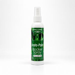 Natural Ultimate CBD Insta-Pain Blocker Spray 8 oz (240 ml) topical spray bottle on white background